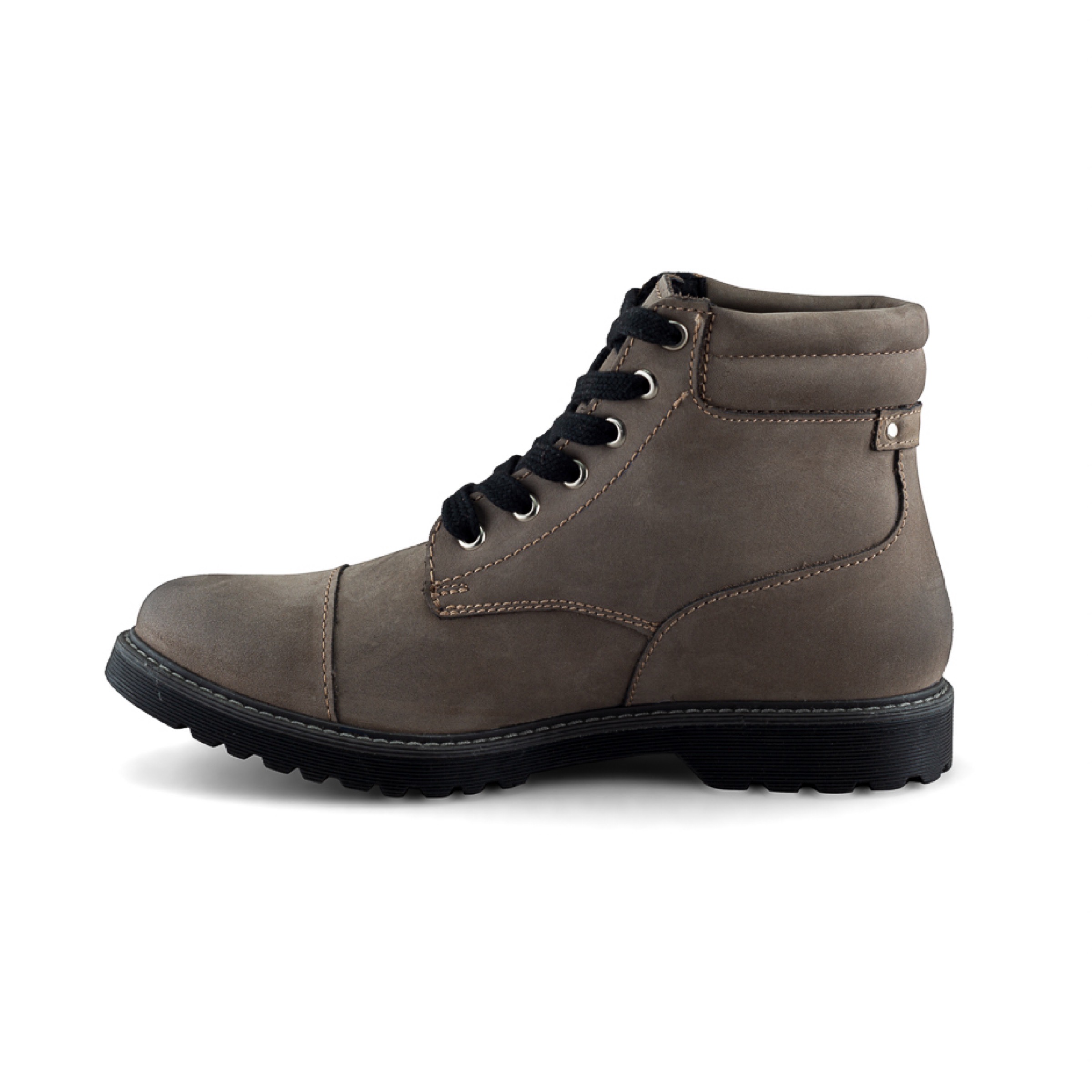 Botín de Nobuck para Hombre en Color Gris con Ajuste de Agujetas y Suela Robusta
