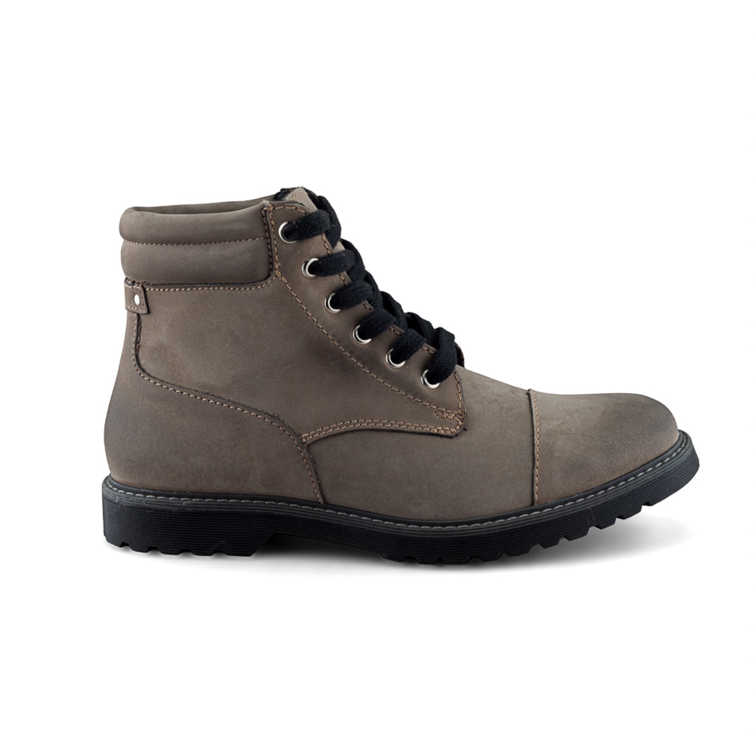 Botín de Nobuck para Hombre en Color Gris con Ajuste de Agujetas y Suela Robusta