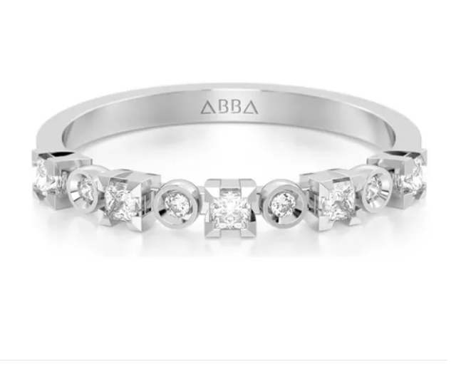 Anillo Churumbela Oro 14K Blanco Duo Abba Joyas