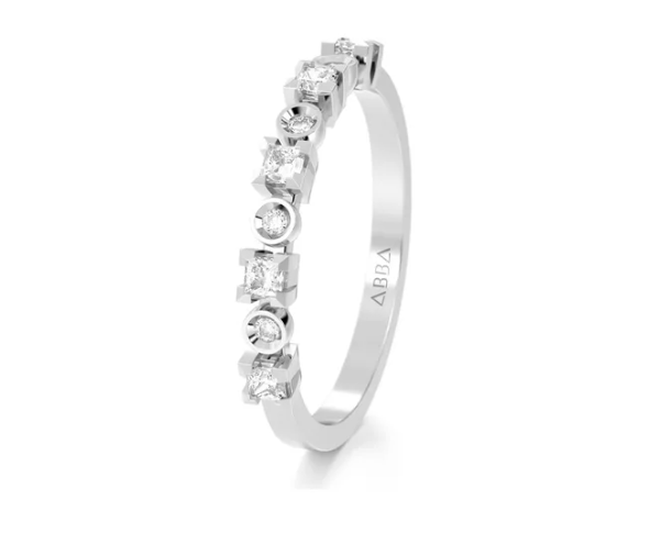 Anillo Churumbela Oro 14K Blanco Duo Abba Joyas