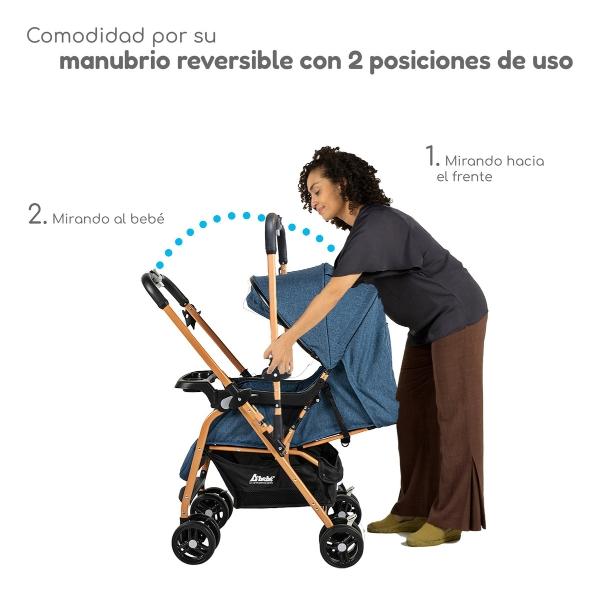 Carriola D Bebe Lal Plegable Reversible Con Portavasos azul