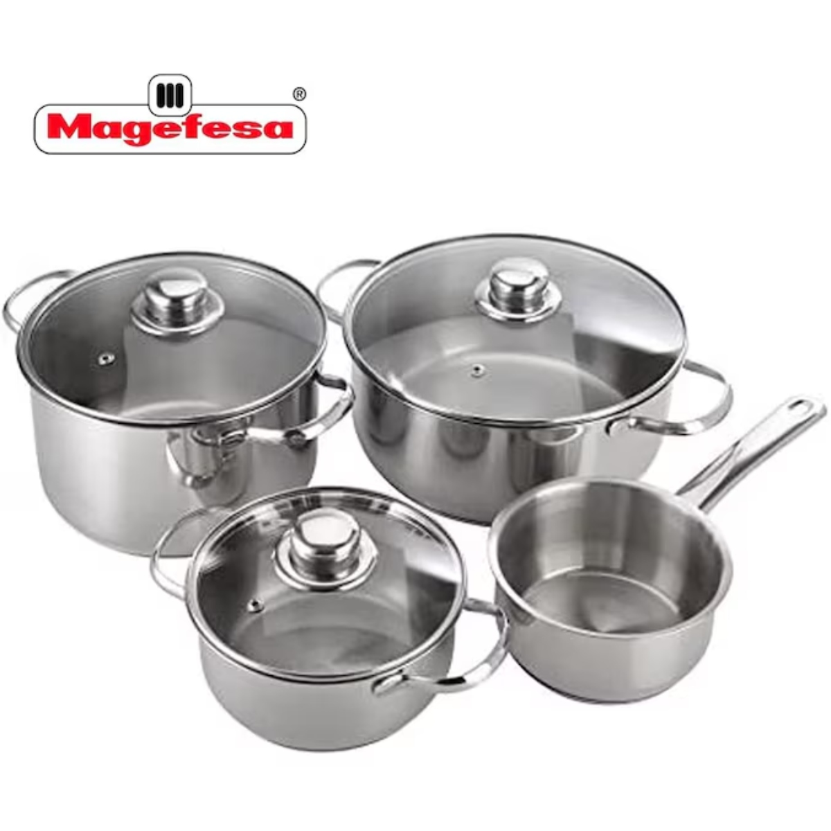 Bateria de Cocina Magefesa 01BXDUX007P DUX 7 Piezas Acero Inox, Inducción ENDY4