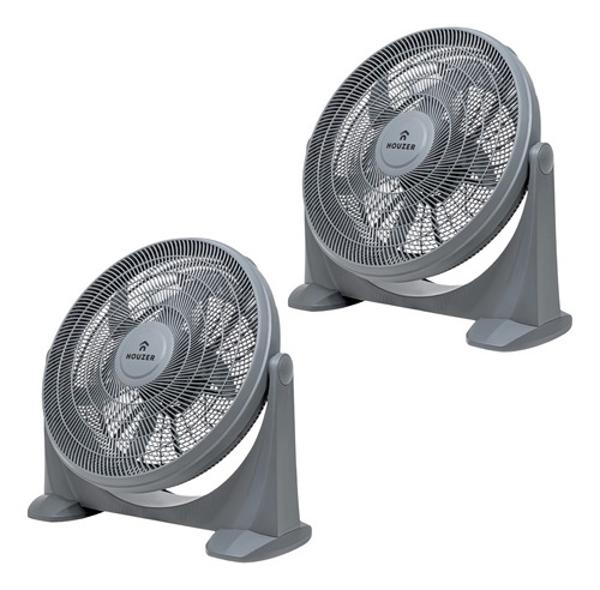 Kit Set 2 Ventiladores Piso 23' 5 Aspas Potente Casa Hogar Houzer