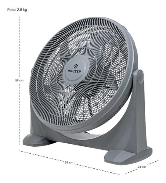 Kit Set 2 Ventiladores Piso 23' 5 Aspas Potente Casa Hogar Houzer