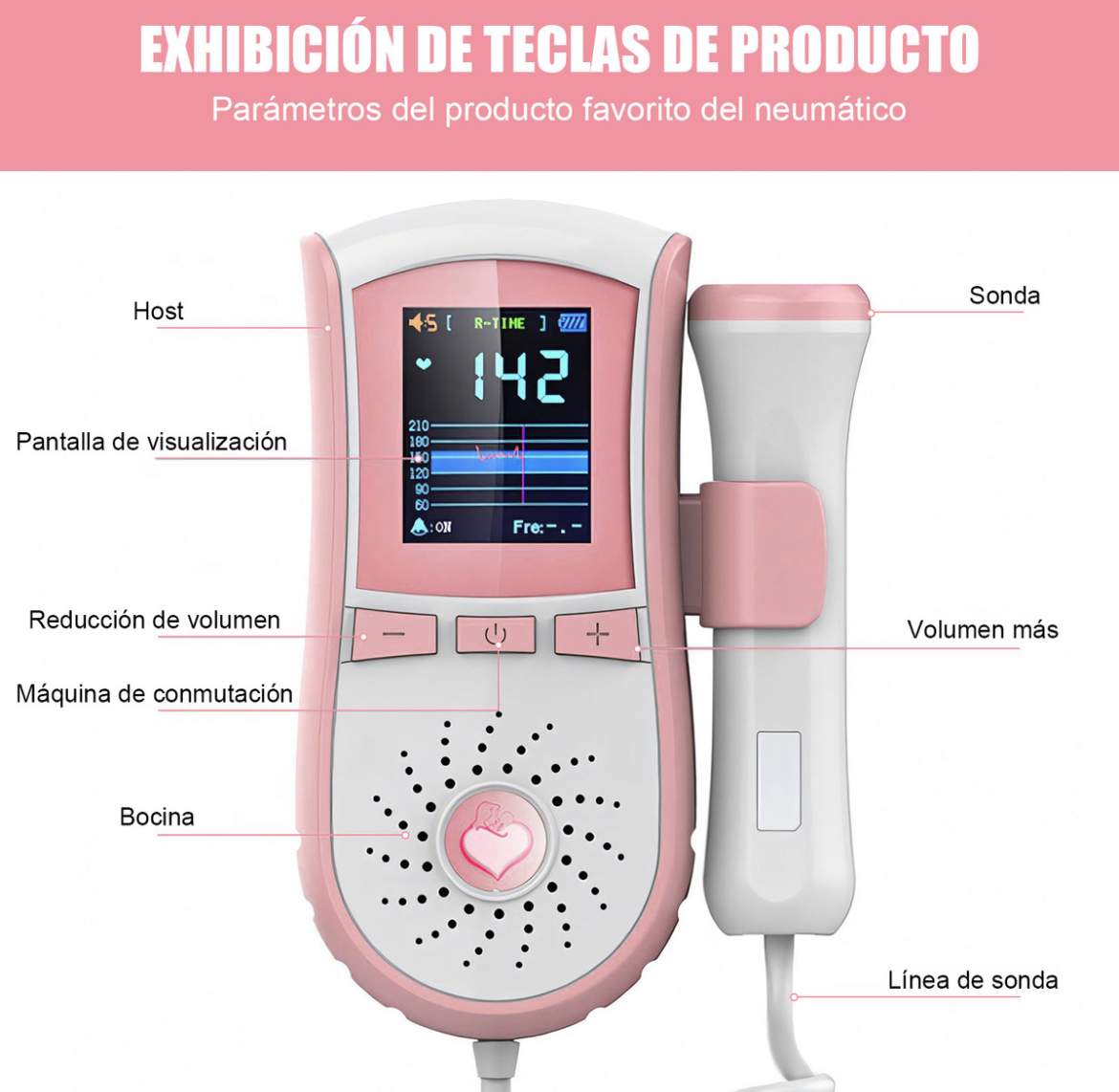 Monitor Fetal Doppler Para Escuchar Latidos Bebe Ultrasonido