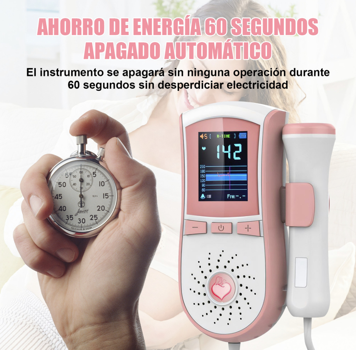 Monitor Fetal Doppler Para Escuchar Latidos Bebe Ultrasonido