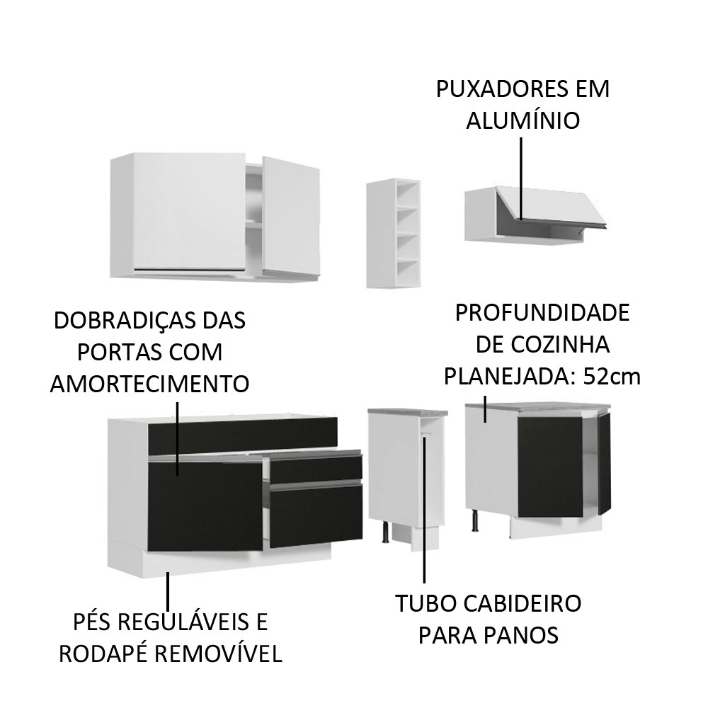 Cocina Integral Completa Modular Madesa Parma 220cm BN 04