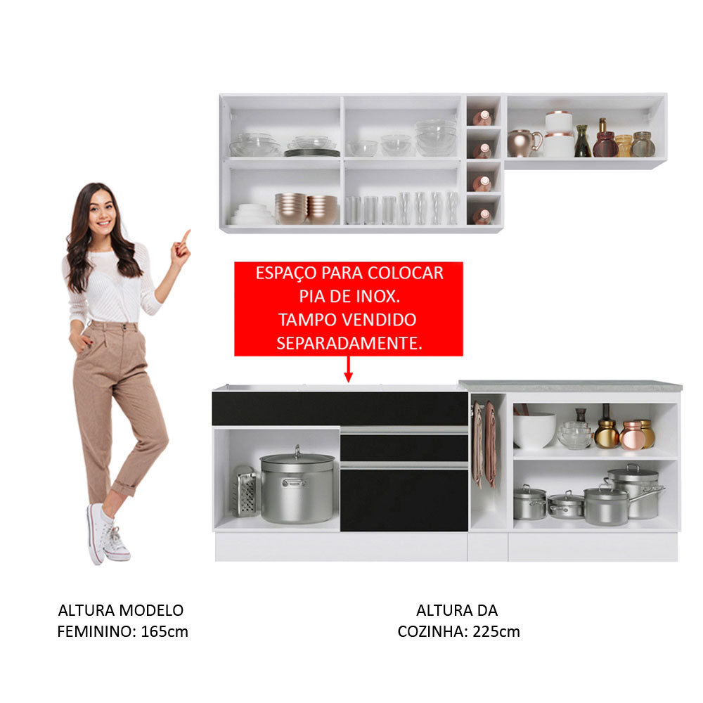 Cocina Integral Completa Modular Madesa Parma 220cm BN 04