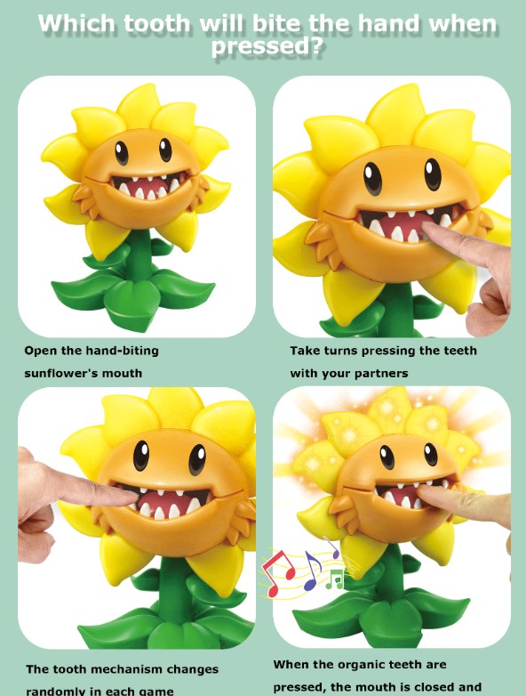 Figura Plants vs Zombies Girasol Sunflower Chomper Licencia Genuina Colección