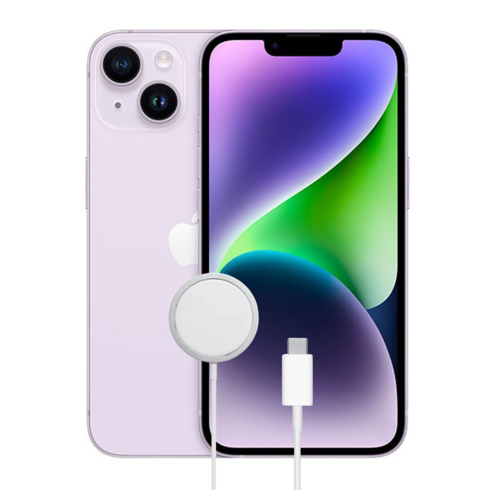 Celular Reacondicionado iPhone 14 128GB Super Retina XDR 6.1 Pulgadas- Morado E-SIM + Cargador Inalambrico Magsafe Para iPhone