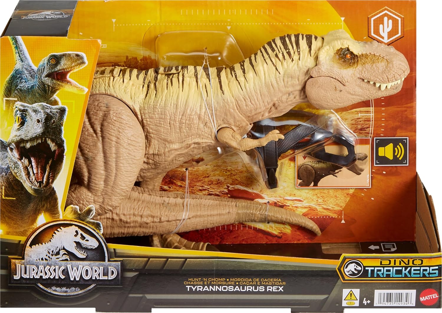 Figura Jurassic World Dinosaurio T.Rex Mordedora de Caza Para niños de 4 años en adelante