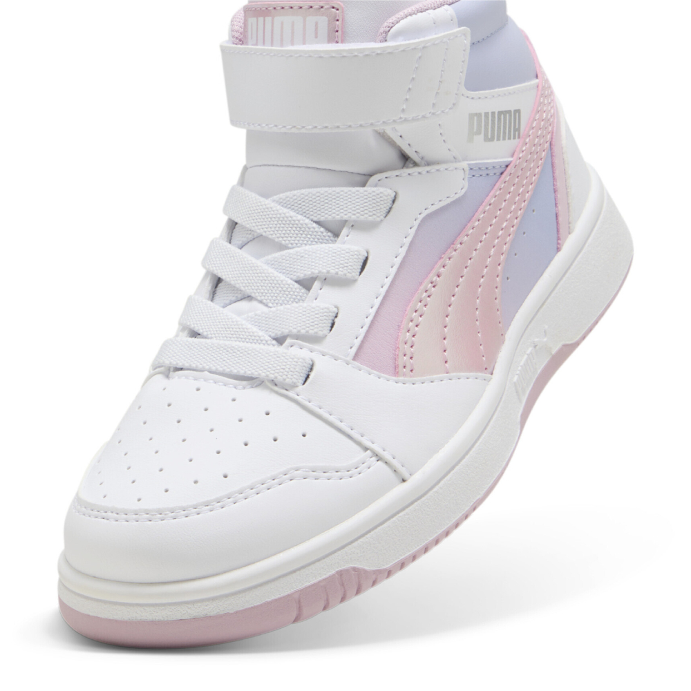 Tenis Puma Rebound V6 Mid Blry Dream Blanco-Niñas  400587 01