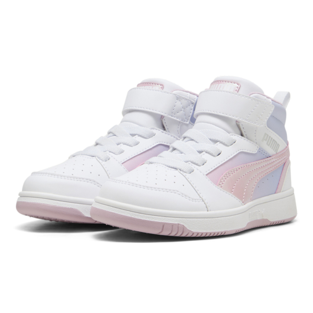 Tenis Puma Rebound V6 Mid Blry Dream Blanco-Niñas  400587 01