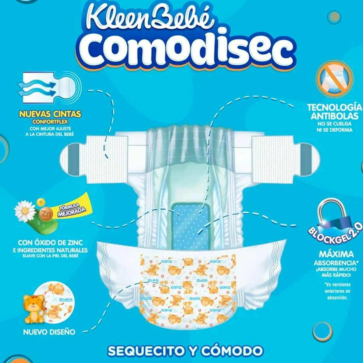 Pañal Kleen Bebé Comodisec Jumbo Etapa 5 120pz
