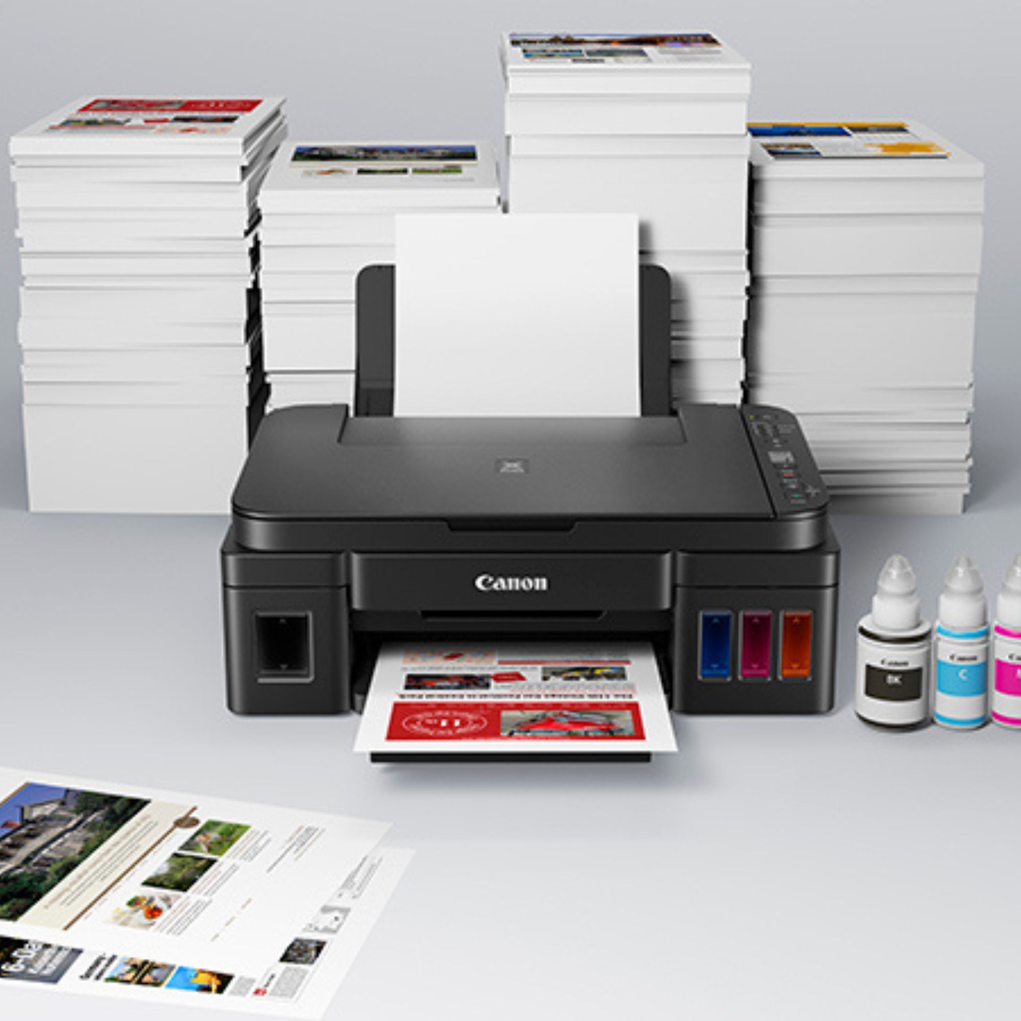 Impresora Multifuncional Canon Pixma G3110, Sistema de Tinta Continua, USB, Wi-Fi, 8.8 ipm Negro, 5 ipm Color