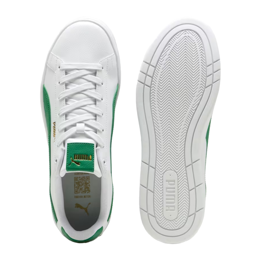 Tenis Puma Court Classico Blanco-Verde de Hombre 400284 02