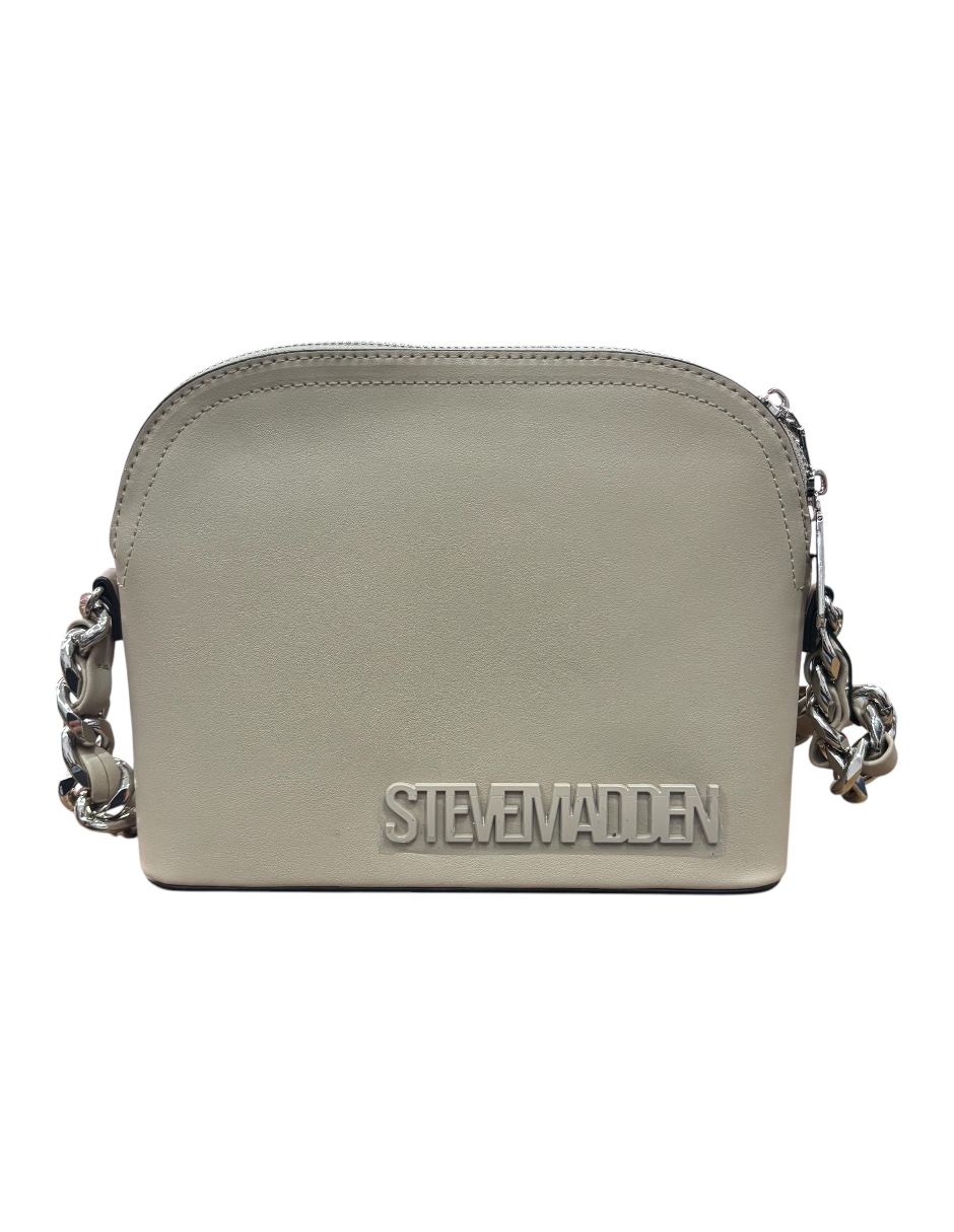 Bolsa Steve Madden Crossbody color beige, piel, con doble asa desmontable y ajustable