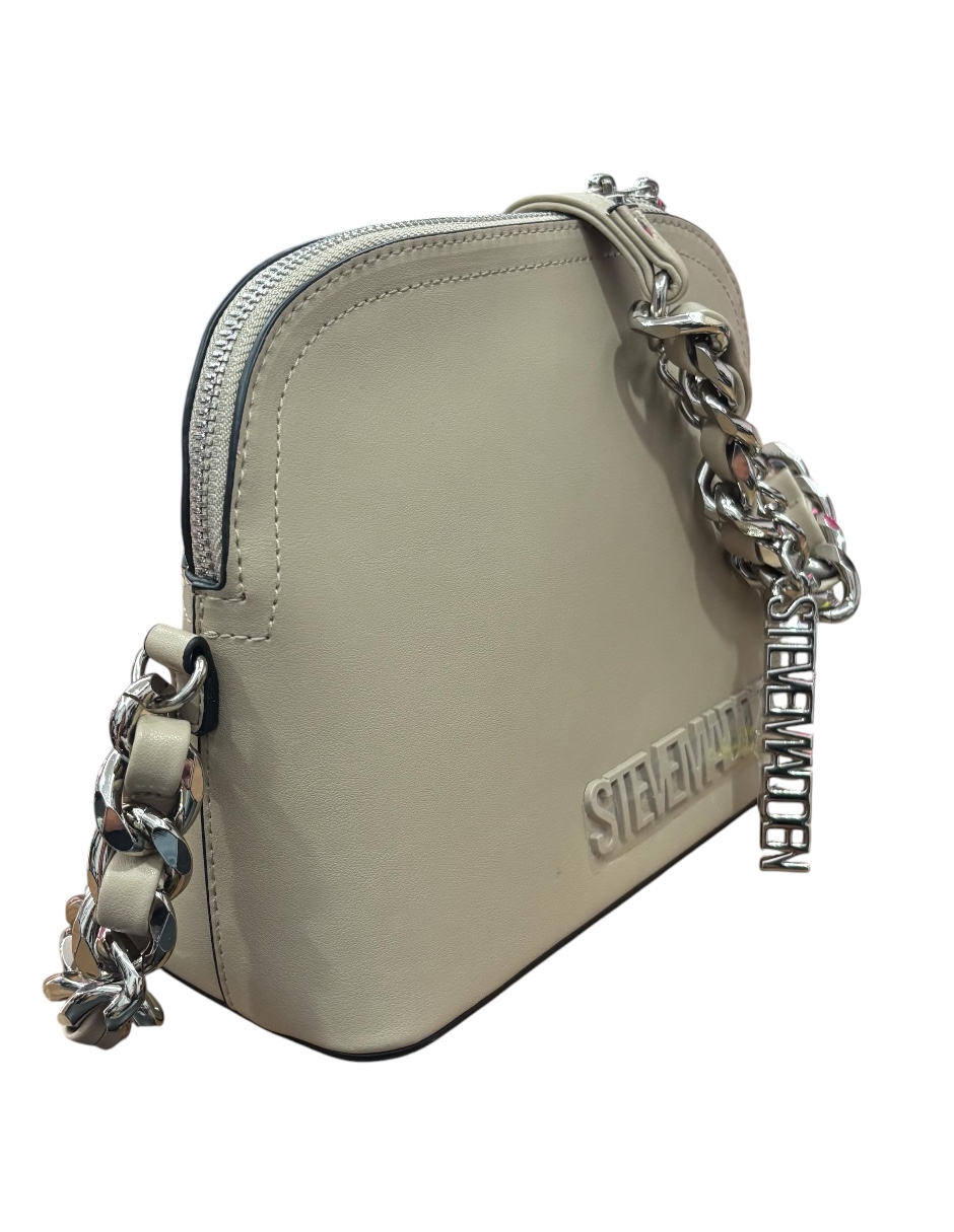 Bolsa Steve Madden Crossbody color beige, piel, con doble asa desmontable y ajustable