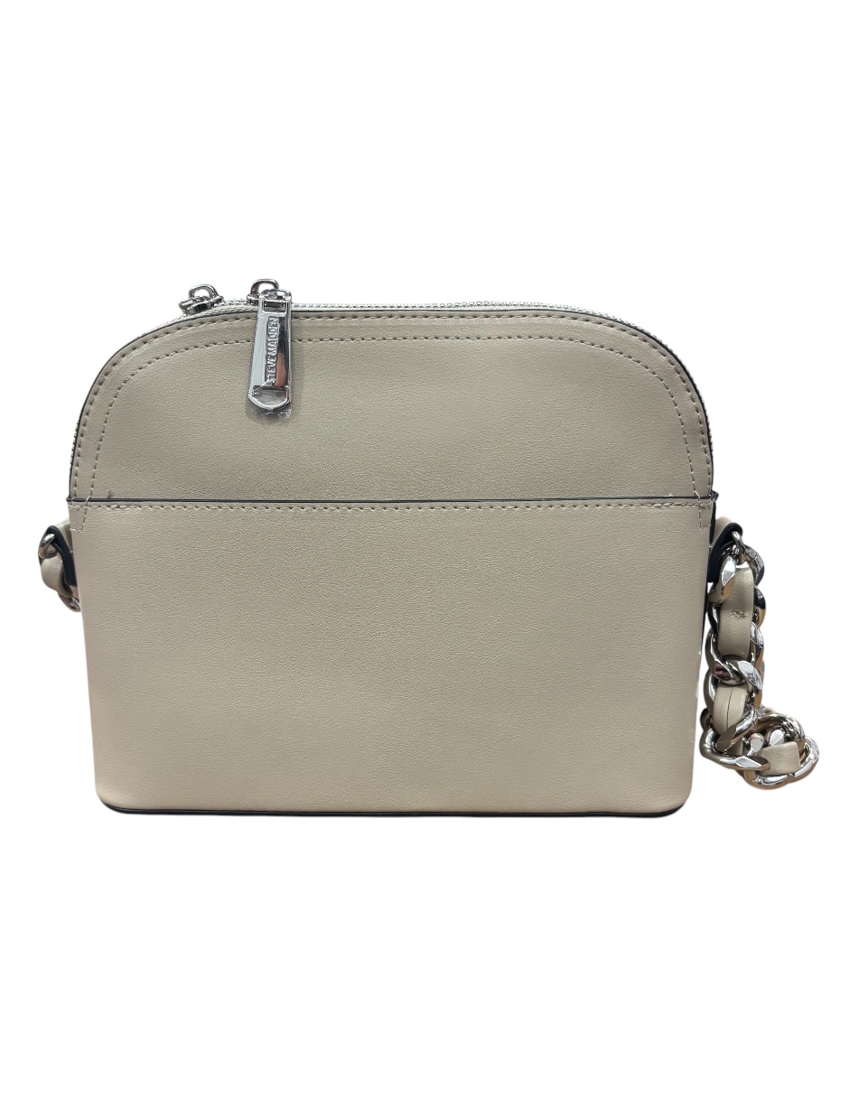 Bolsa Steve Madden Crossbody color beige, piel, con doble asa desmontable y ajustable