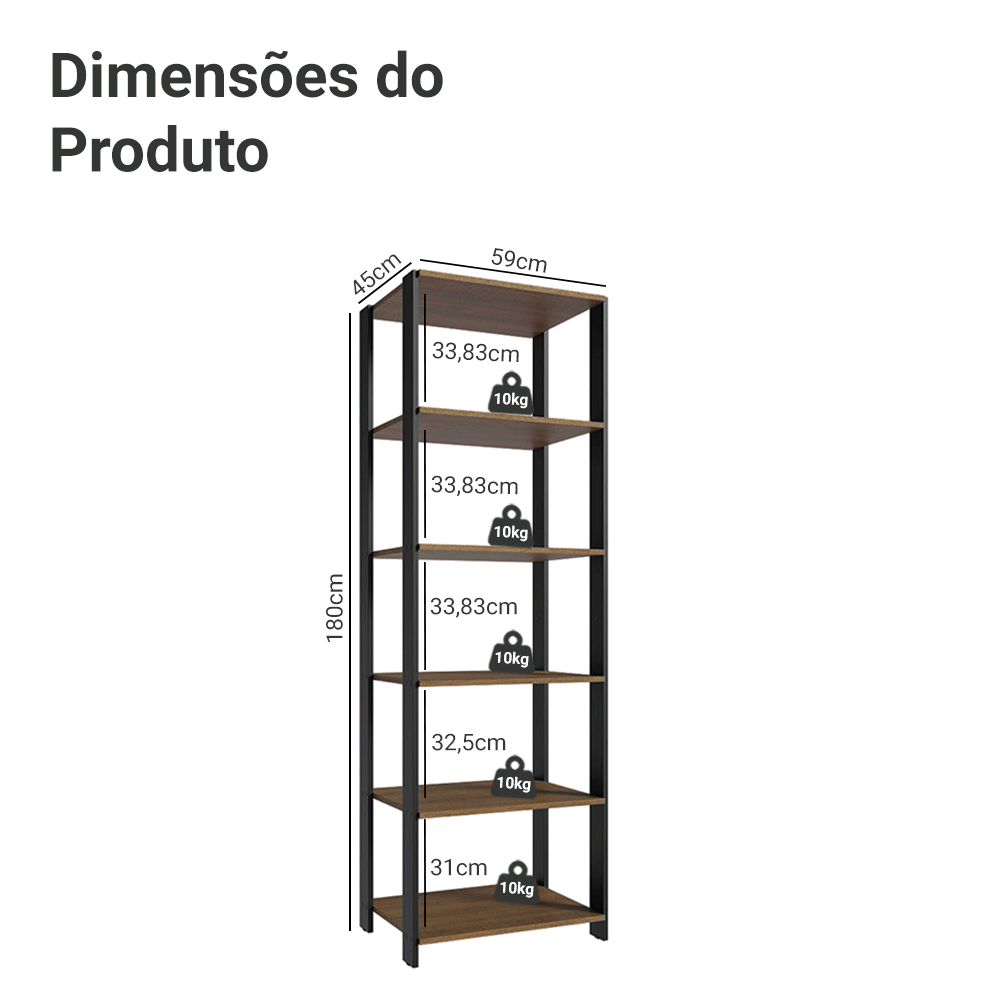 Armario Organizador para Despensa de Cocina Madesa 59cm