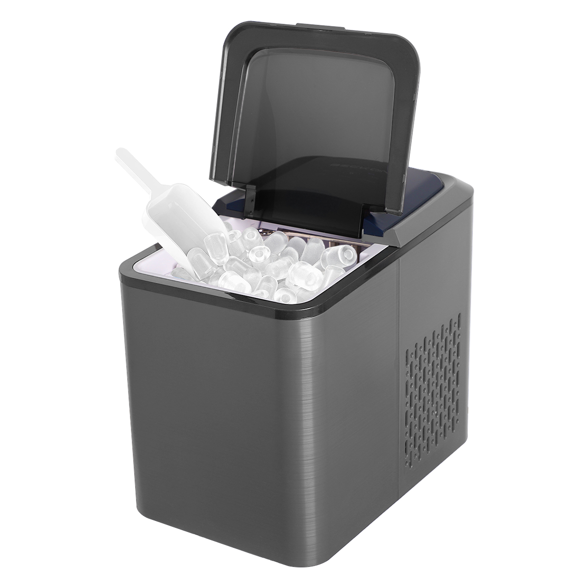 Máquina para hacer hielos Ice machine Beckon automática de 12kg por día hielo de 2 tamaños tipo bala con canasta y pala 127v