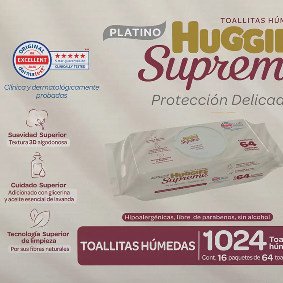 Huggies Supreme Toallitas Humedas Para Bebé 1024pz