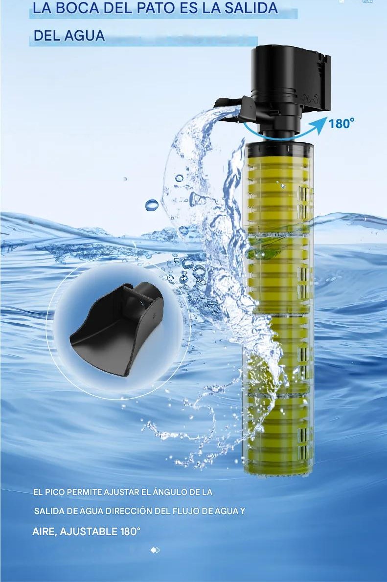 Filtro 2 esponja incorporado acuario reforzado bomba agua silenciosa circulación oxigenación poder
