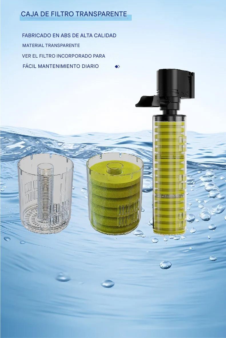 Filtro 2 esponja incorporado acuario reforzado bomba agua silenciosa circulación oxigenación poder