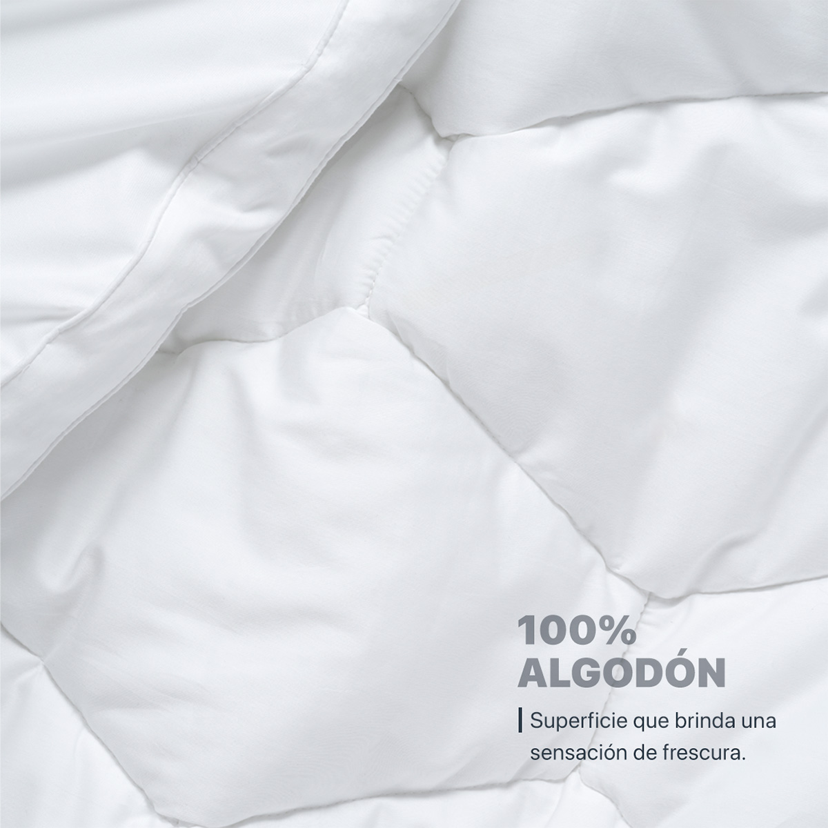 Cubre Colchón Individual de 100% Algodón con Relleno Acolchado  Down Alternative, Protector para Colchones Hipoalergénico y Transpirable ESQUIMAL 