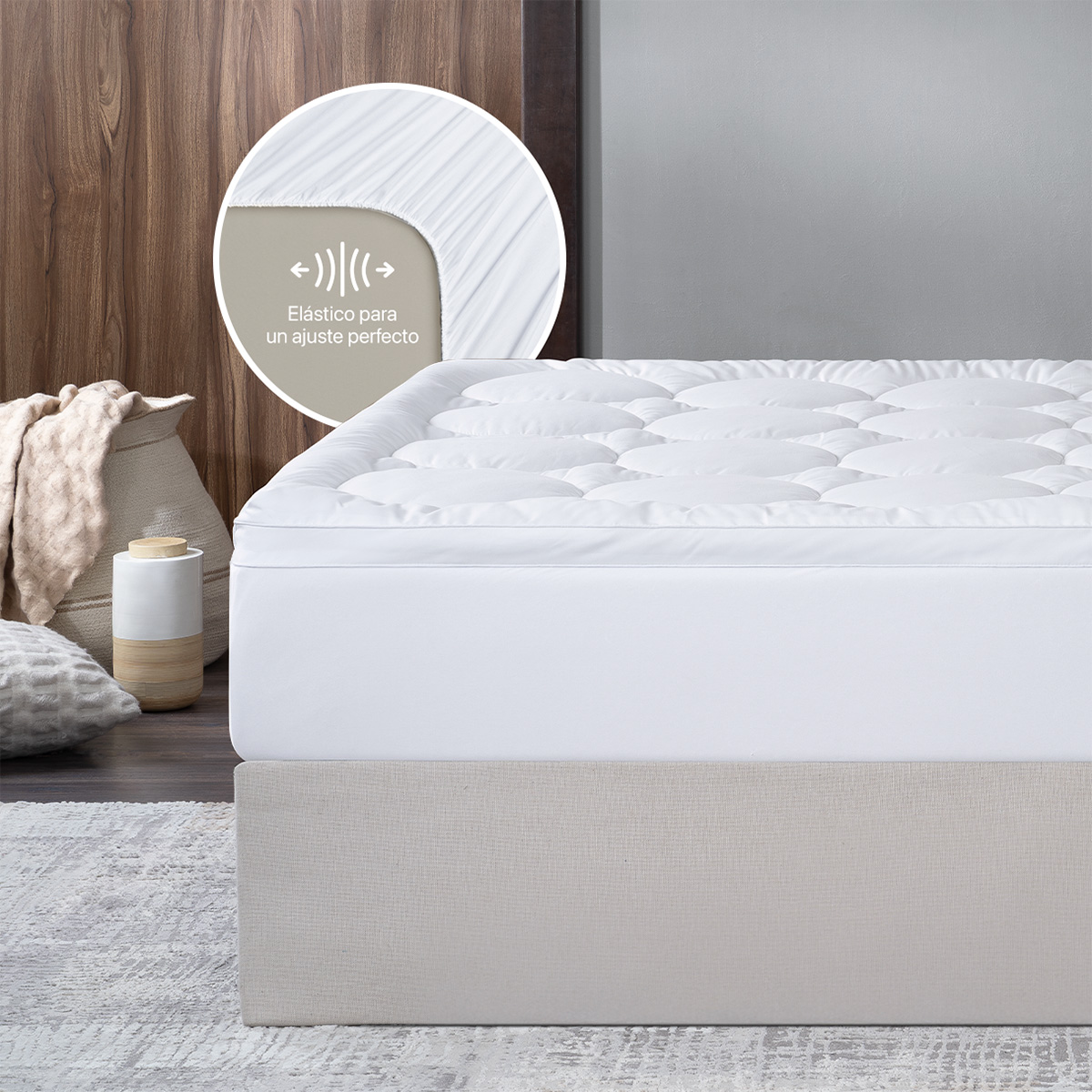 Cubre Colchón Acolchado Hipoalergénico Individual, Protector de Colchones Suave, Funda de Cama para Máxima Comodidad. REAL TEXTIL