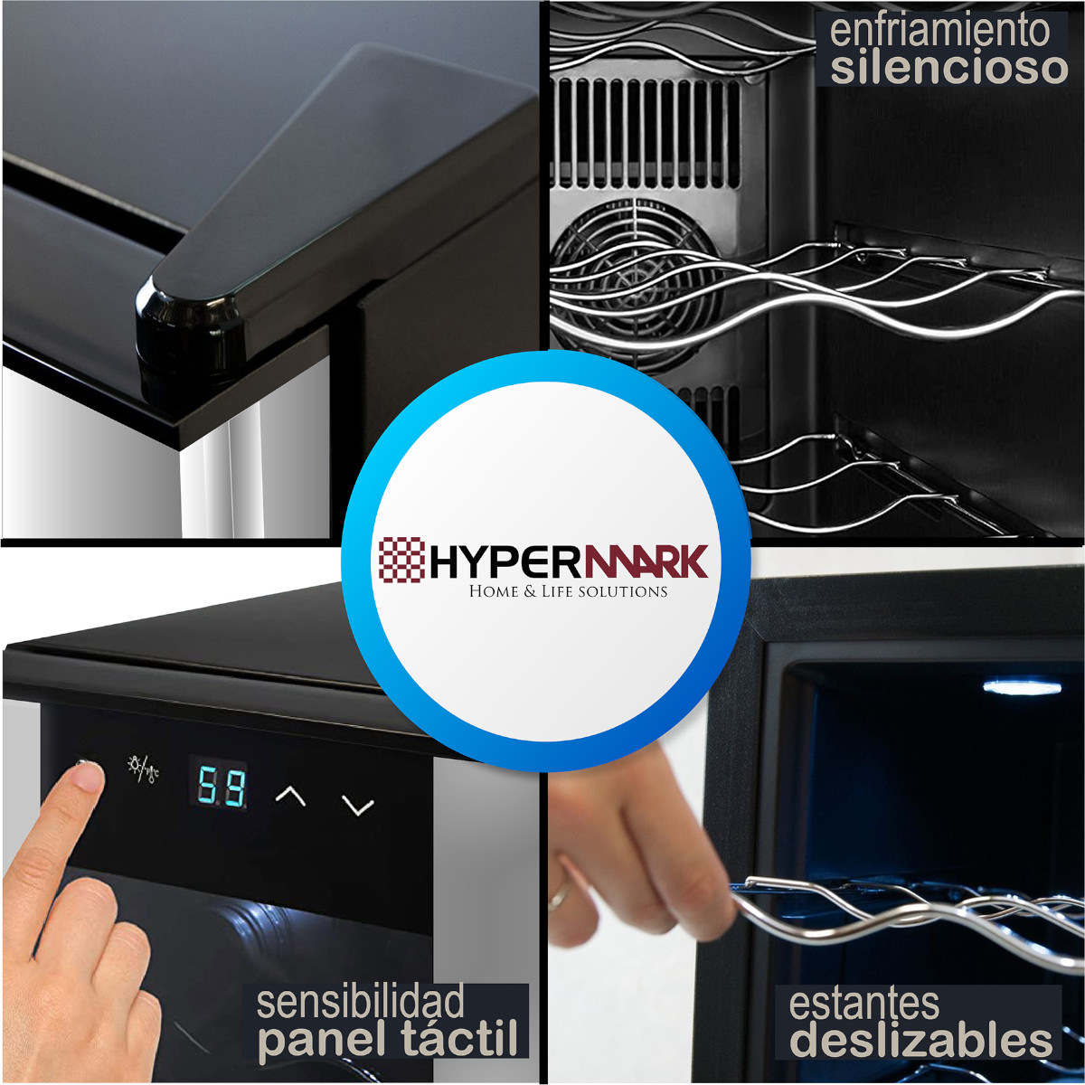 Enfriador Cava VINOS Hypermark Fresh Wine 8 botellas 8°-18°C