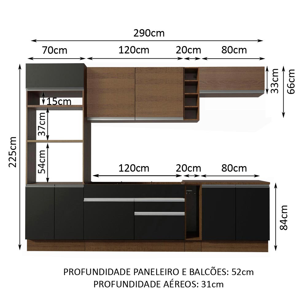 Cocina Integral Completa Modular Madesa Vicenza 290cm MN 16