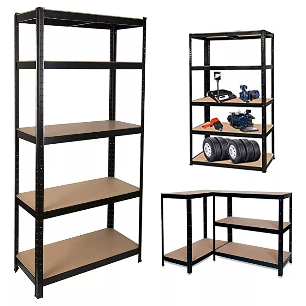 Estante Anaquel Organizador Metal 5 Niveles Hogar Oficina Color Negro