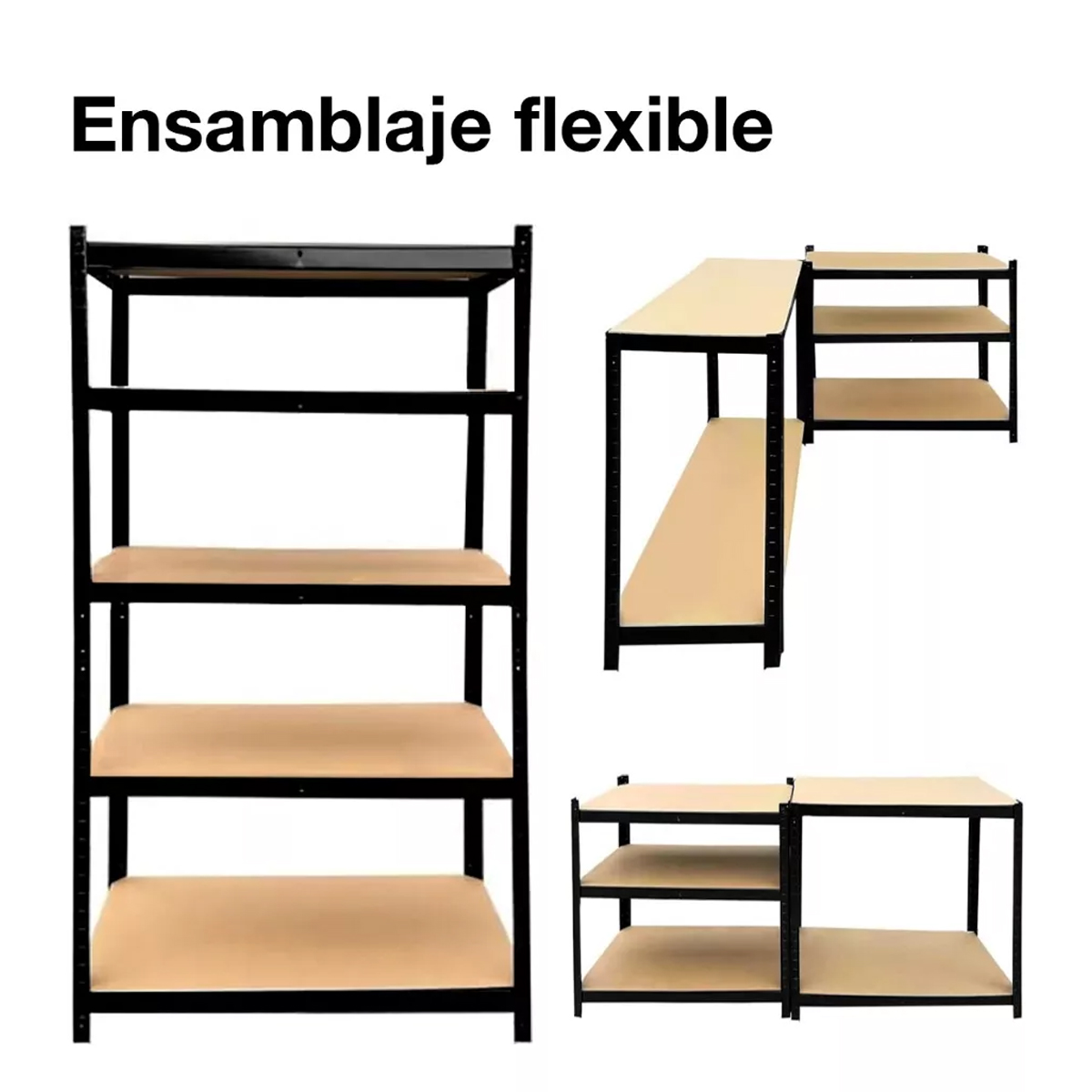 Estante Anaquel Organizador Metal 5 Niveles Hogar Oficina Color Negro