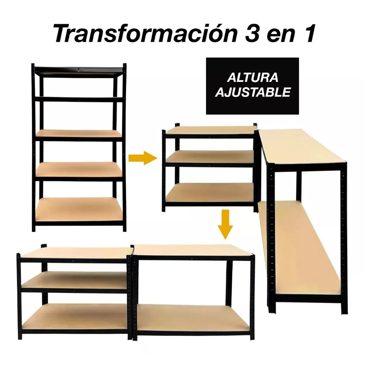 Estante Anaquel Organizador Metal 5 Niveles Hogar Oficina Color Negro