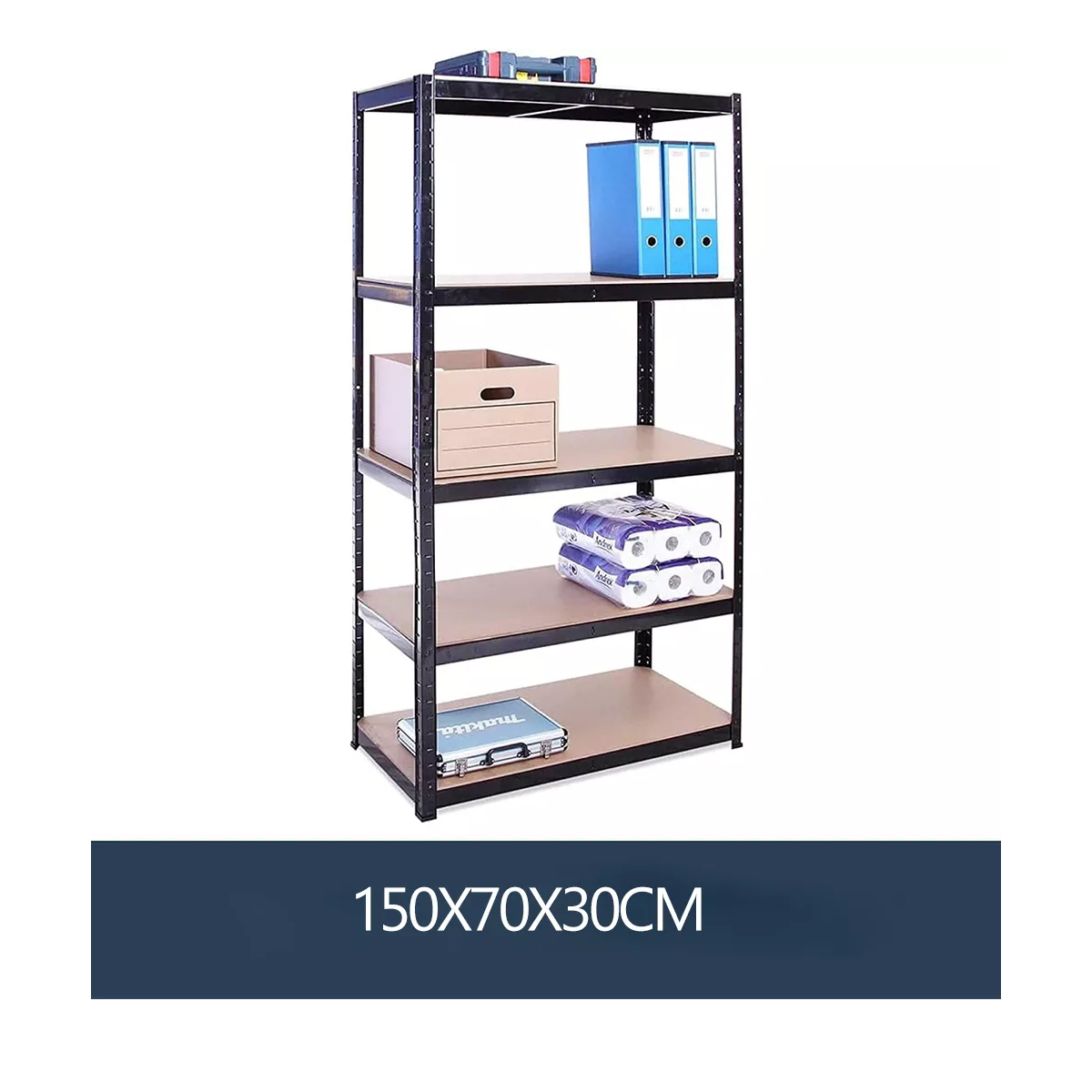 Estante Anaquel Organizador Metal 5 Niveles Hogar Oficina Color Negro