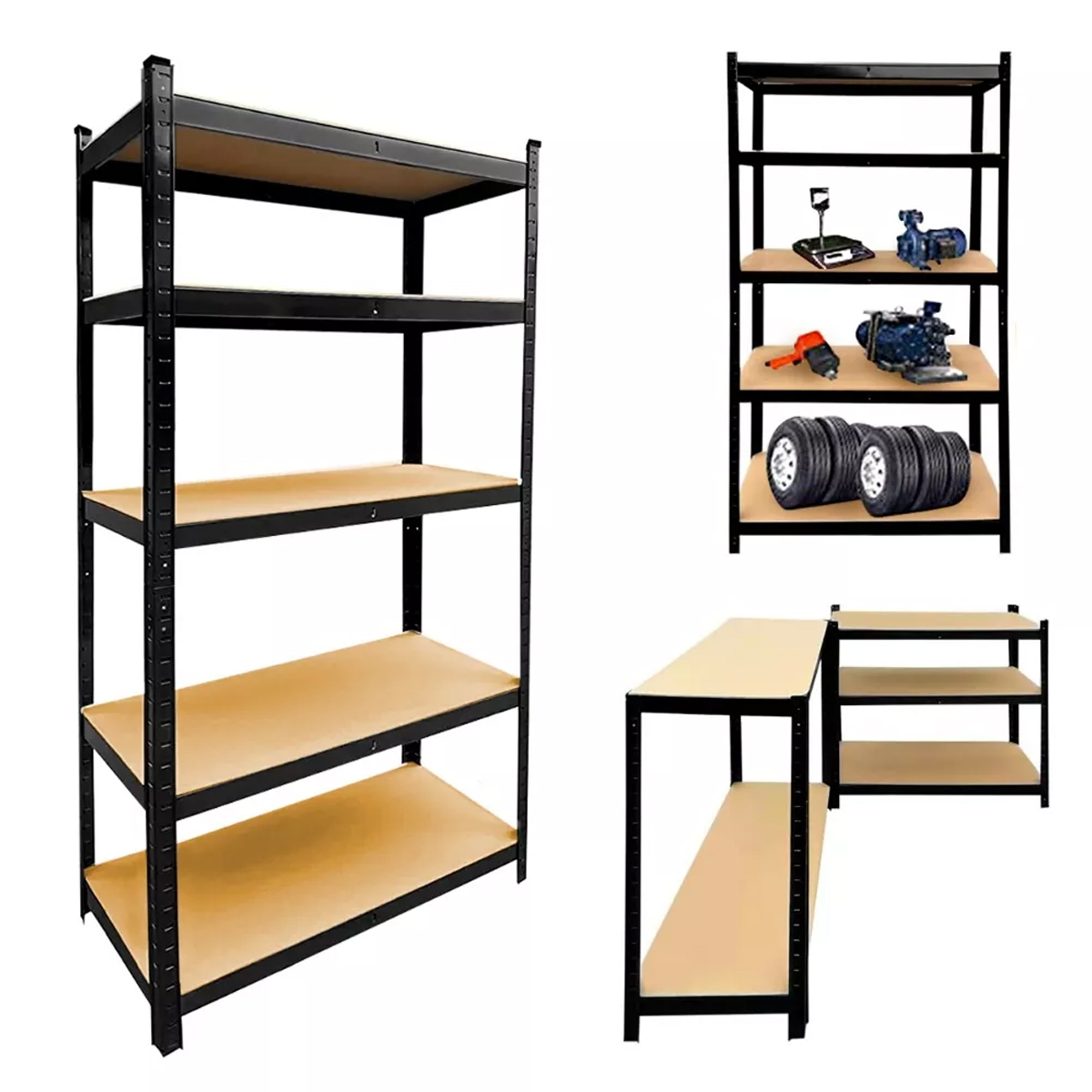 Estante Anaquel Organizador Metal 5 Niveles Hogar Oficina Color Negro