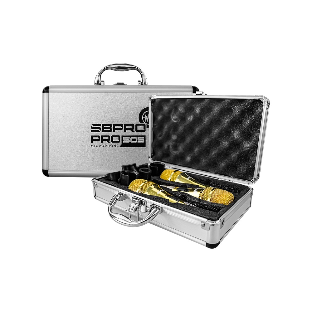 Set De Micrófonos SUPER BRIGHT PRO-505 S Dinamico Dorado