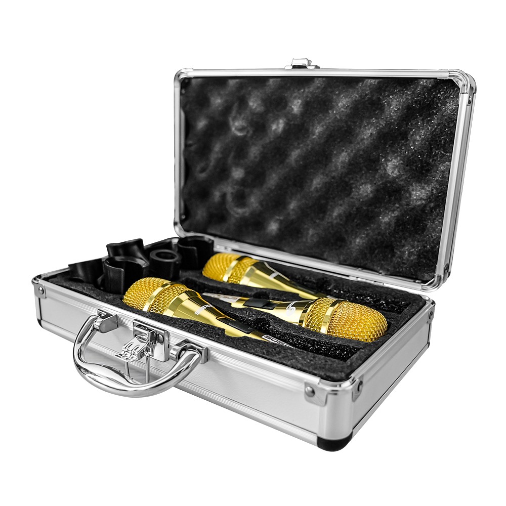 Set De Micrófonos SUPER BRIGHT PRO-505 S Dinamico Dorado