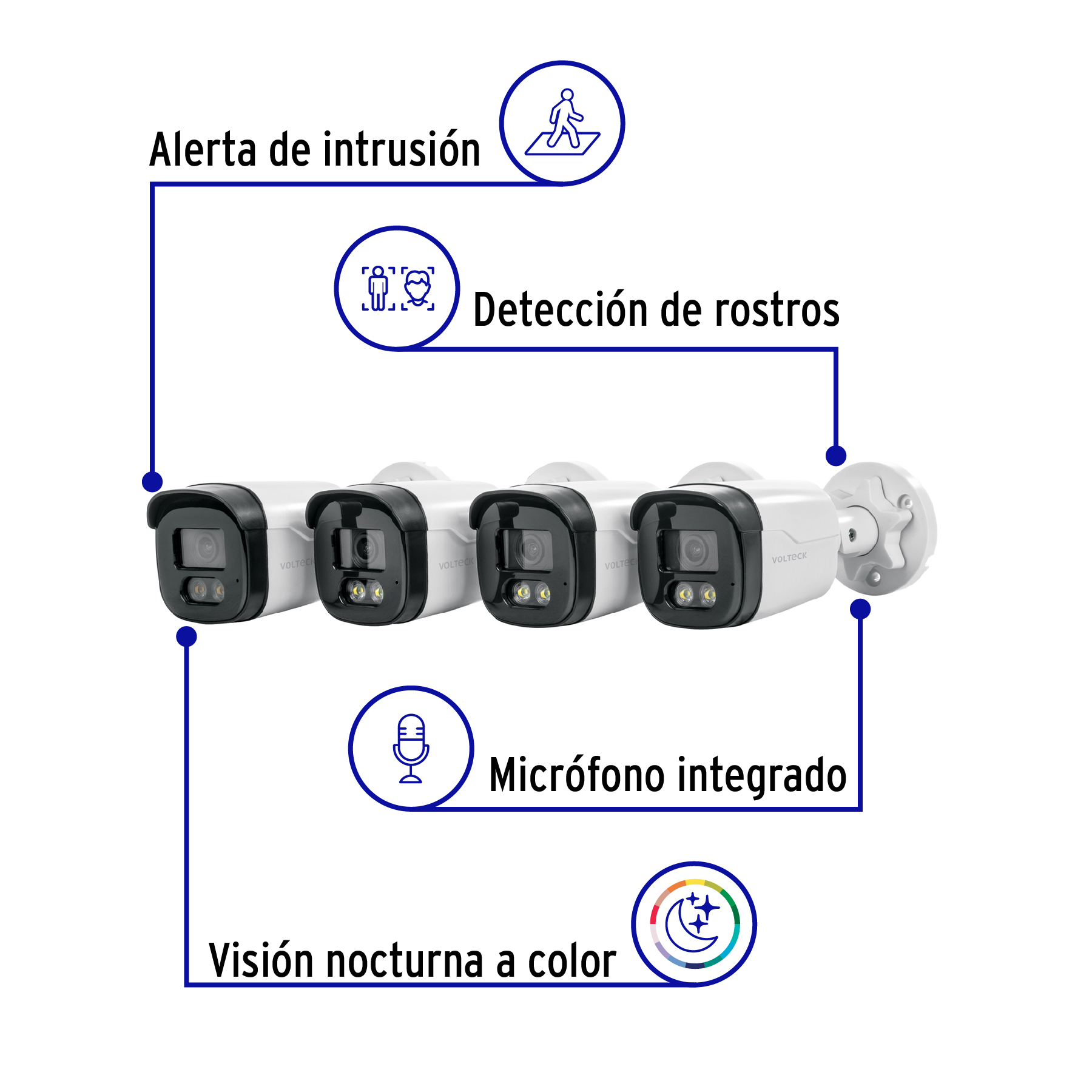 Kit video vigilancia, 8 canales, 4 cámaras  digitales y analógicas, 5MP, Disco 1TB 