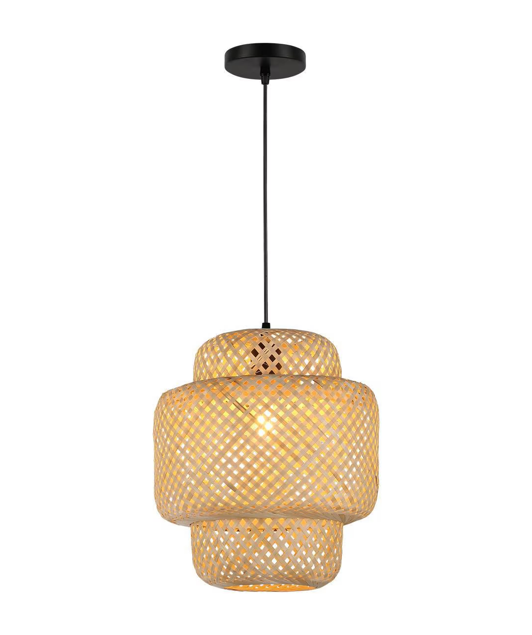 Lámpara Colgante Tulum Bambú Artesanal Moda Boho Decor
