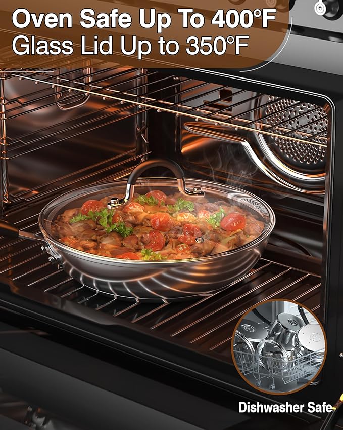 Batería De Cocina Acero inoxidable Sartenes Y Ollas Soperas Con Tapa 6 Pcs