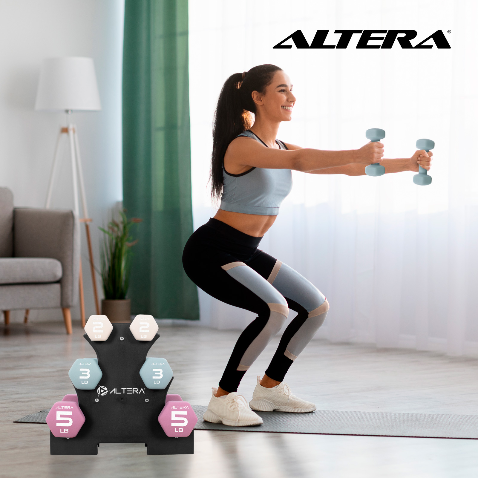 Mancuernas 20 Libras Altera Set De 6 Pesas Para Ejercicio