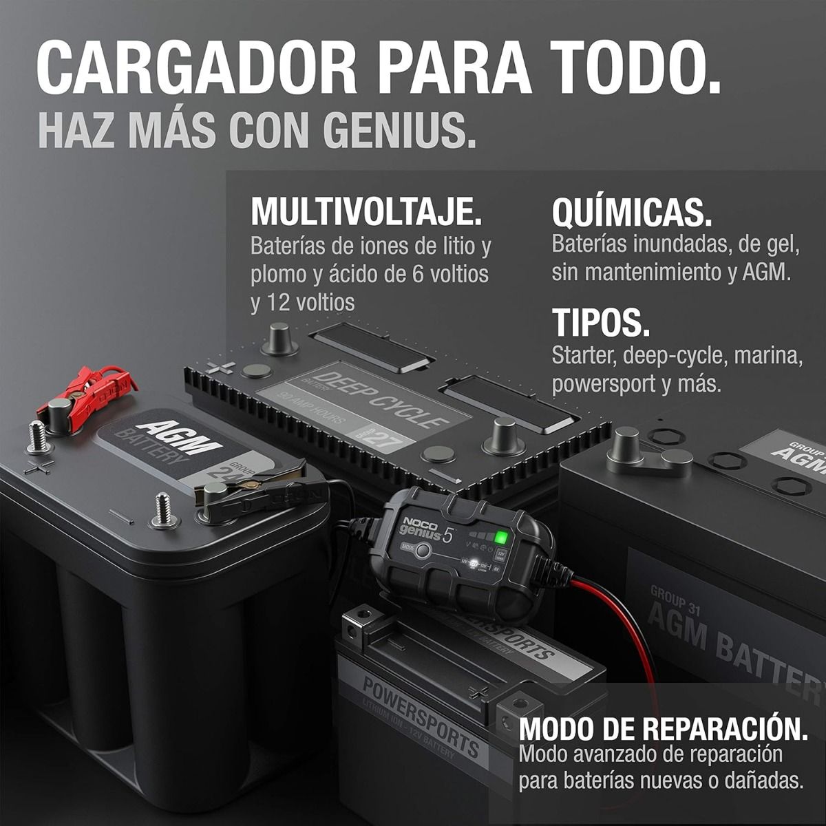 Cargador de Batería de 6V y 12V GENIUS5 Noco