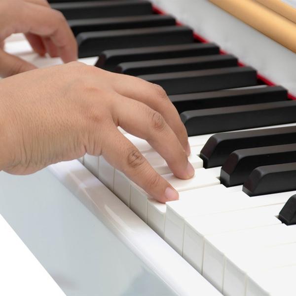 Piano Teclado Electrico 88 Teclas Digital 15v 3a 900 Ritmos Blanco Audiotek
