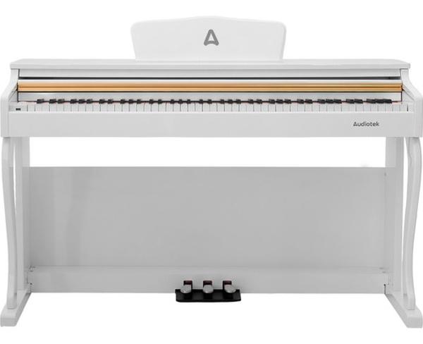 Piano Teclado Electrico 88 Teclas Digital 15v 3a 900 Ritmos Blanco Audiotek