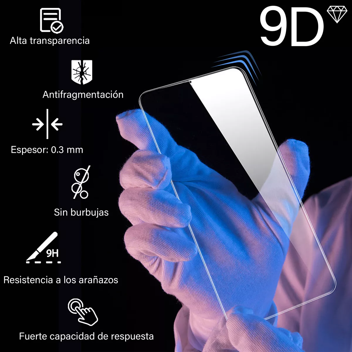 2 Piezas Mica Cristal Templado 9d Para iPhone 15 Plus