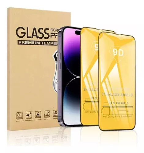 2 Piezas Mica Cristal Templado 9d Para iPhone 15 Plus
