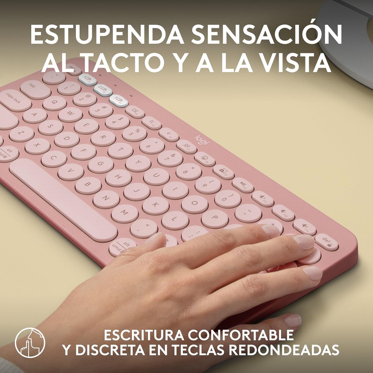 Teclado Logitech Bluetooth PEBBLE KEYS 2 K380S Rosado 920-011785