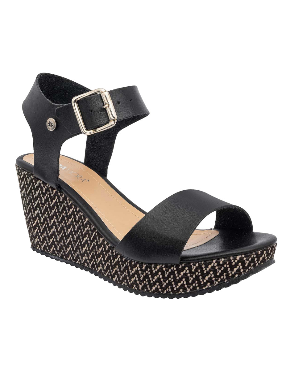 sandalia con plataforma color negro